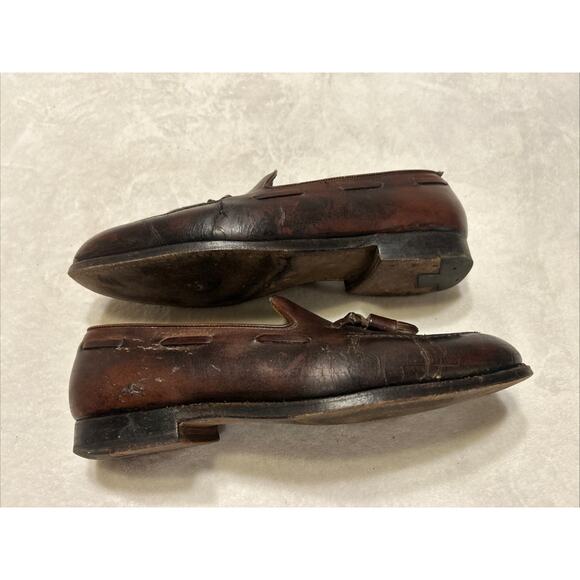 Crockett Jones Men’s Shoes Size 8.5 E Brown Cavendish Leather Tassel Loafers - Picture 8 of 9